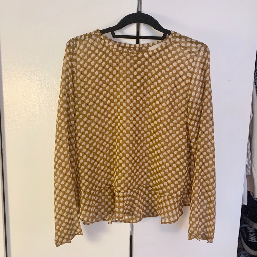 Ann Taylor Loft Patterned Peplum Blouse